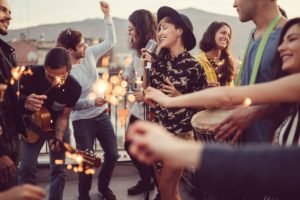 Celebrating College Graduation, Friends Celebriting after College Graduation