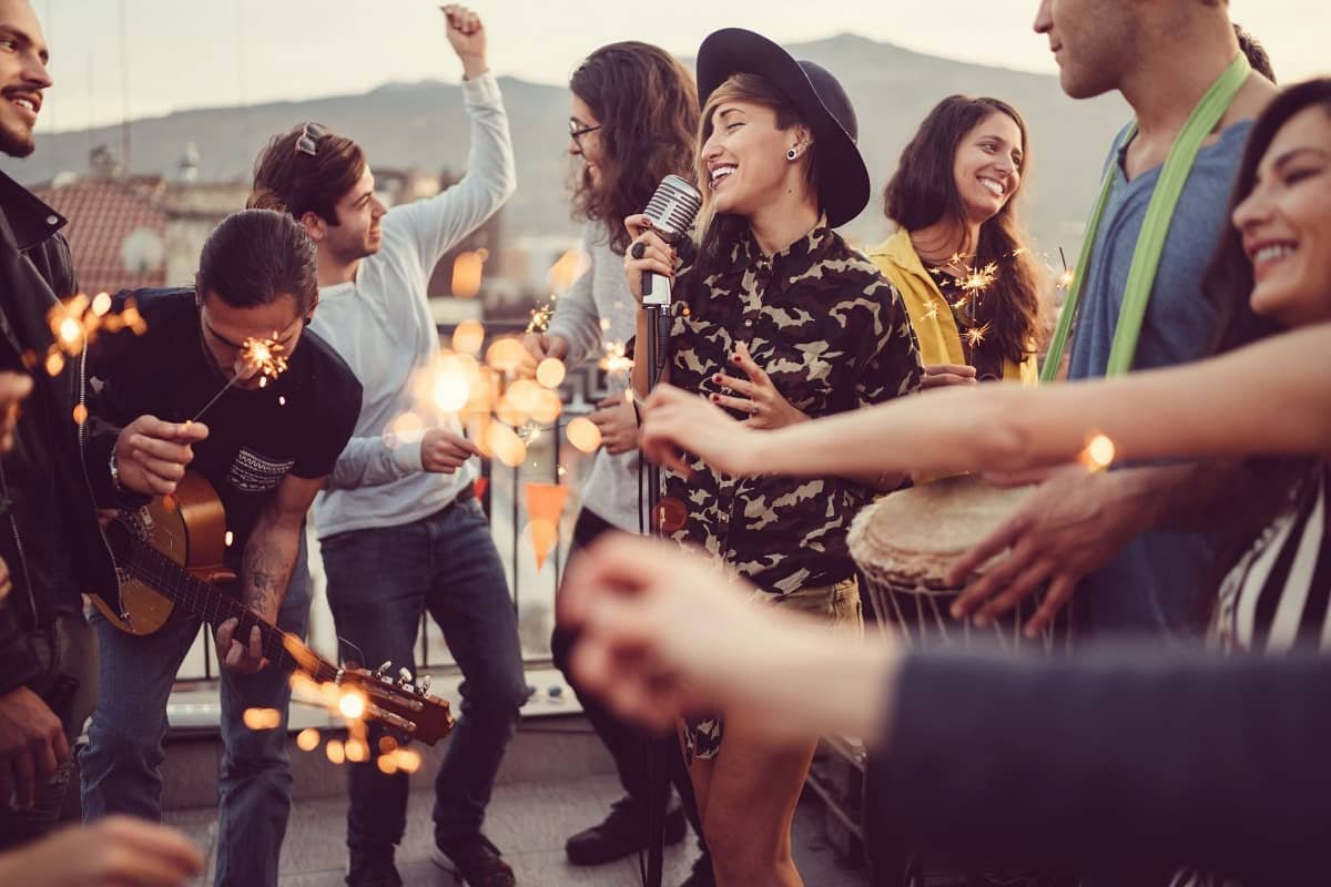 Celebrating College Graduation, Friends Celebriting after College Graduation